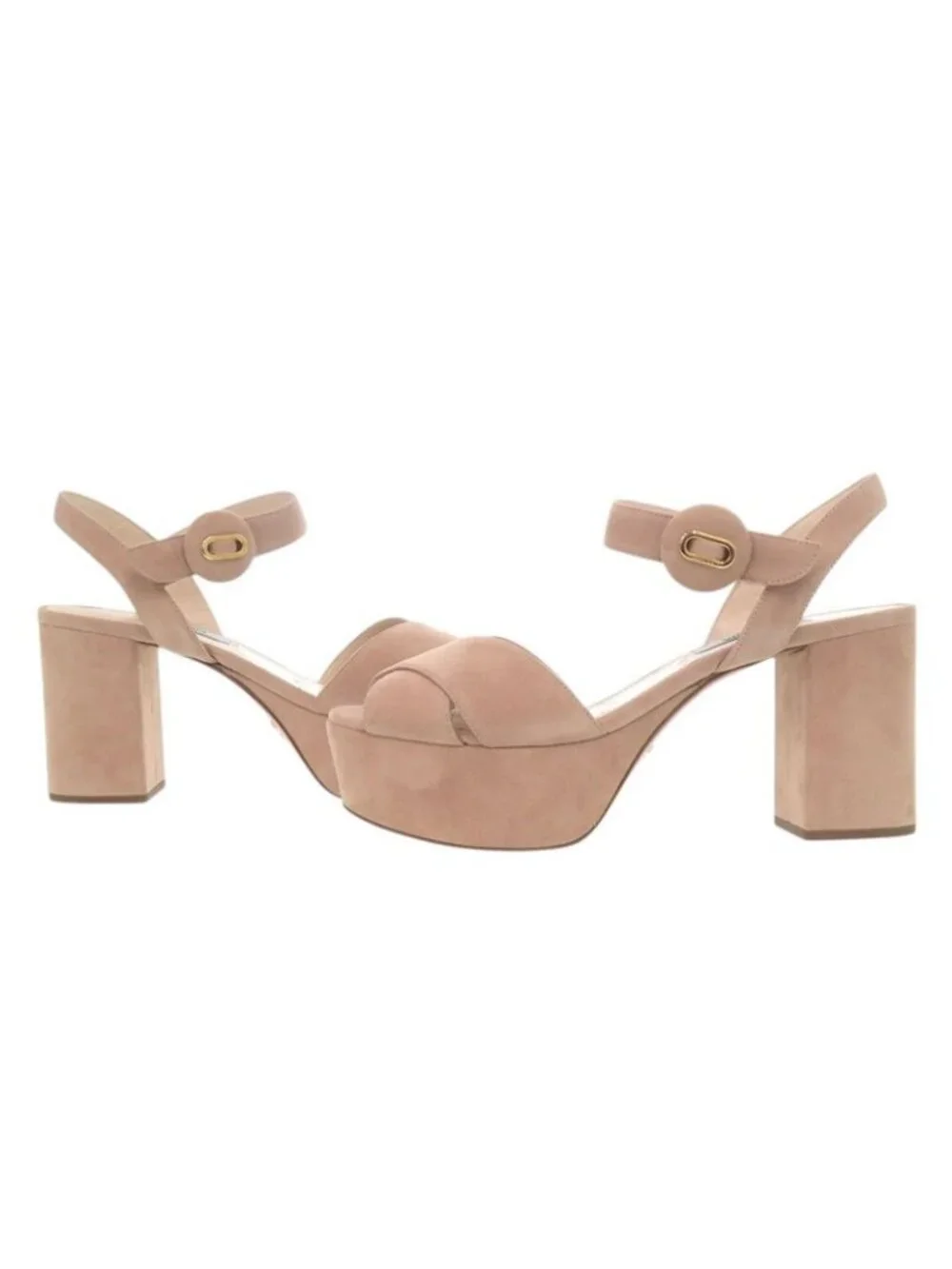 Prada Platform Sandals 38 Suede Pink - Picture 5 of 8